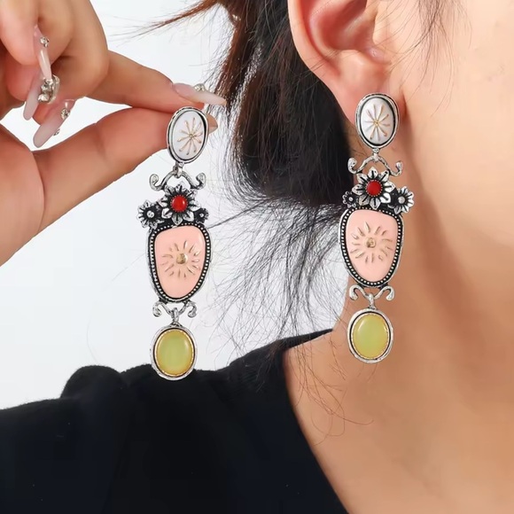 Zara new! Multi color arabic vintage women earrings - Picture 3 of 5